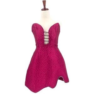 Eliya the Label Lotus Dress Mini Strapless Plum Medium